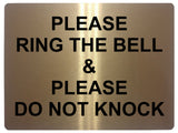 500 PLEASE RING BELL DO NOT KNOCK Metal Aluminium Plaque Sign Door House Office