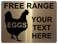 733 Personalised FREE RANGE EGGS Farm Metal Aluminium Plaque Sign Wall Gate Door