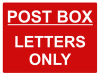 852 POST BOX LETTERS ONLY Metal Aluminium Plaque Sign Door House Office Parcels