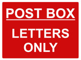 852 POST BOX LETTERS ONLY Metal Aluminium Plaque Sign Door House Office Parcels