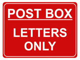 853 POST BOX LETTERS ONLY Metal Aluminium Plaque Sign Door House Office Parcels