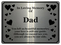 1403 In Loving Memory Of Dad Memorial Funeral Metal Aluminium Plaque Sign