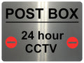 1426 POST BOX 24 hour CCTV Metal Aluminium Plaque Sign Door House Office Parcels