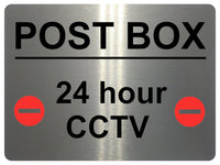 1426 POST BOX 24 hour CCTV Metal Aluminium Plaque Sign Door House Office Parcels