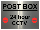 1426 POST BOX 24 hour CCTV Metal Aluminium Plaque Sign Door House Office Parcels