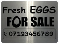 809 Custom Personalised Fresh EGGS FOR SALE Metal Aluminium Plaque Sign Door Gate House Farm