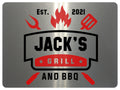 799 Custom Personalised GRILL BBQ Metal Aluminium Plaque Sign Door House Garden Shed