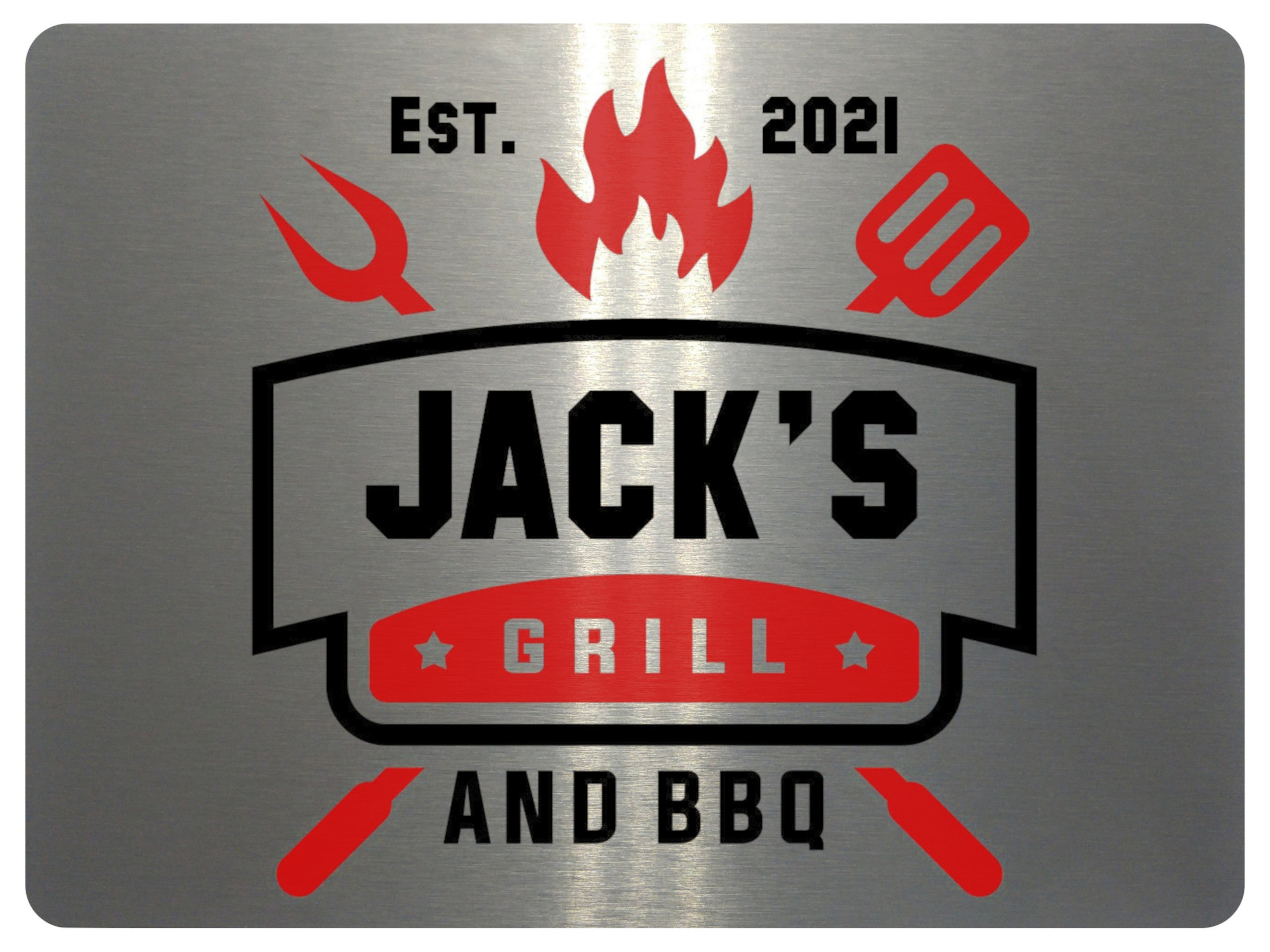 799 Custom Personalised GRILL BBQ Metal Aluminium Plaque Sign Door House Garden Shed