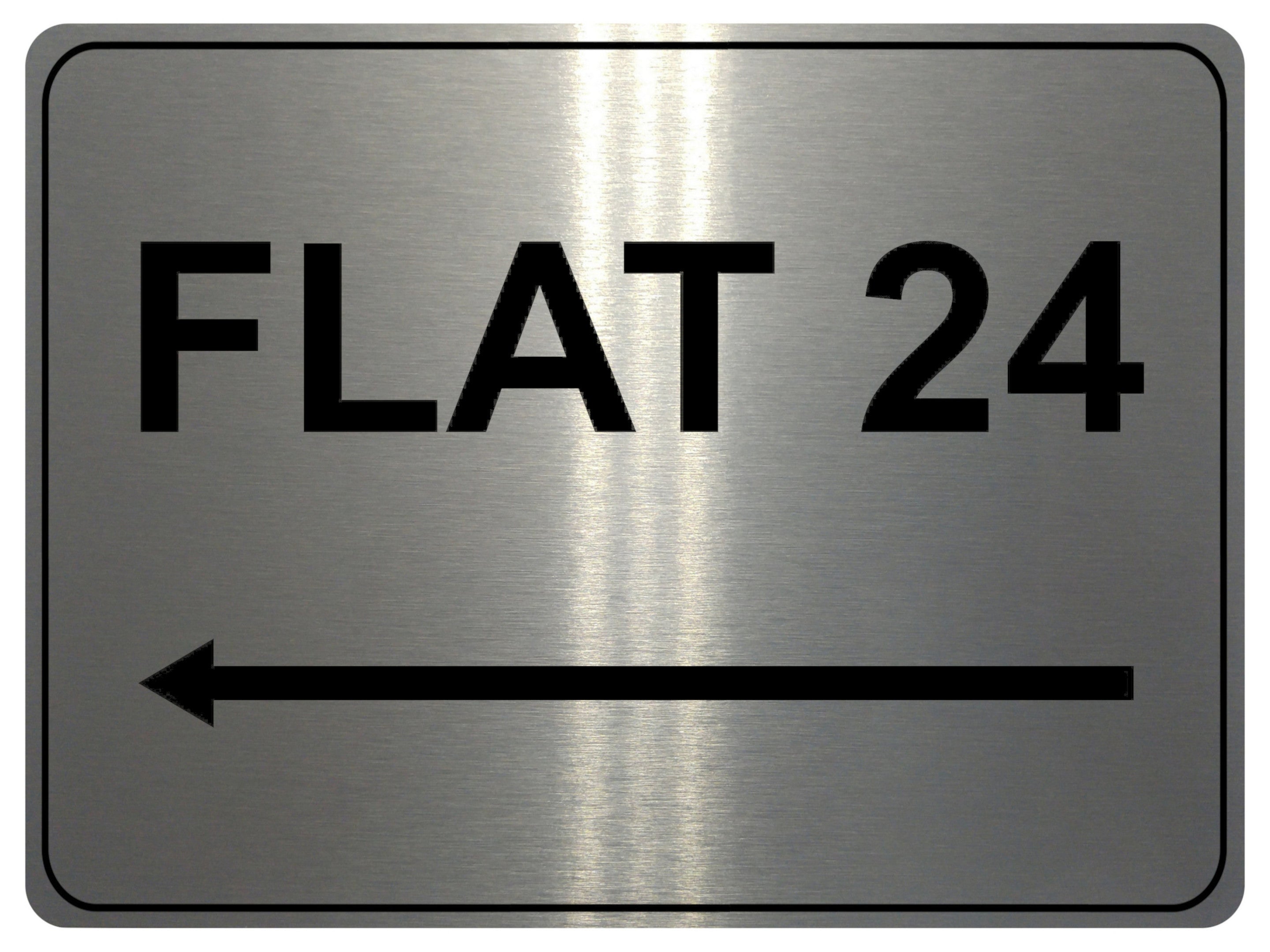 839 Custom Personalised FLAT Number Left Arrow Metal Aluminium Plaque Sign Door Gate House