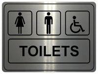 1295 TOILETS Women Men Disabled Metal Aluminium Plaque Sign Door Shop Bar Pub