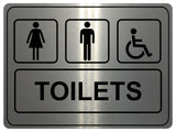 1295 TOILETS Women Men Disabled Metal Aluminium Plaque Sign Door Shop Bar Pub