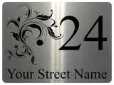 AL059 Custom Personalised Address Digitally Printed Metal Aluminium Sign Plaque Door Gate