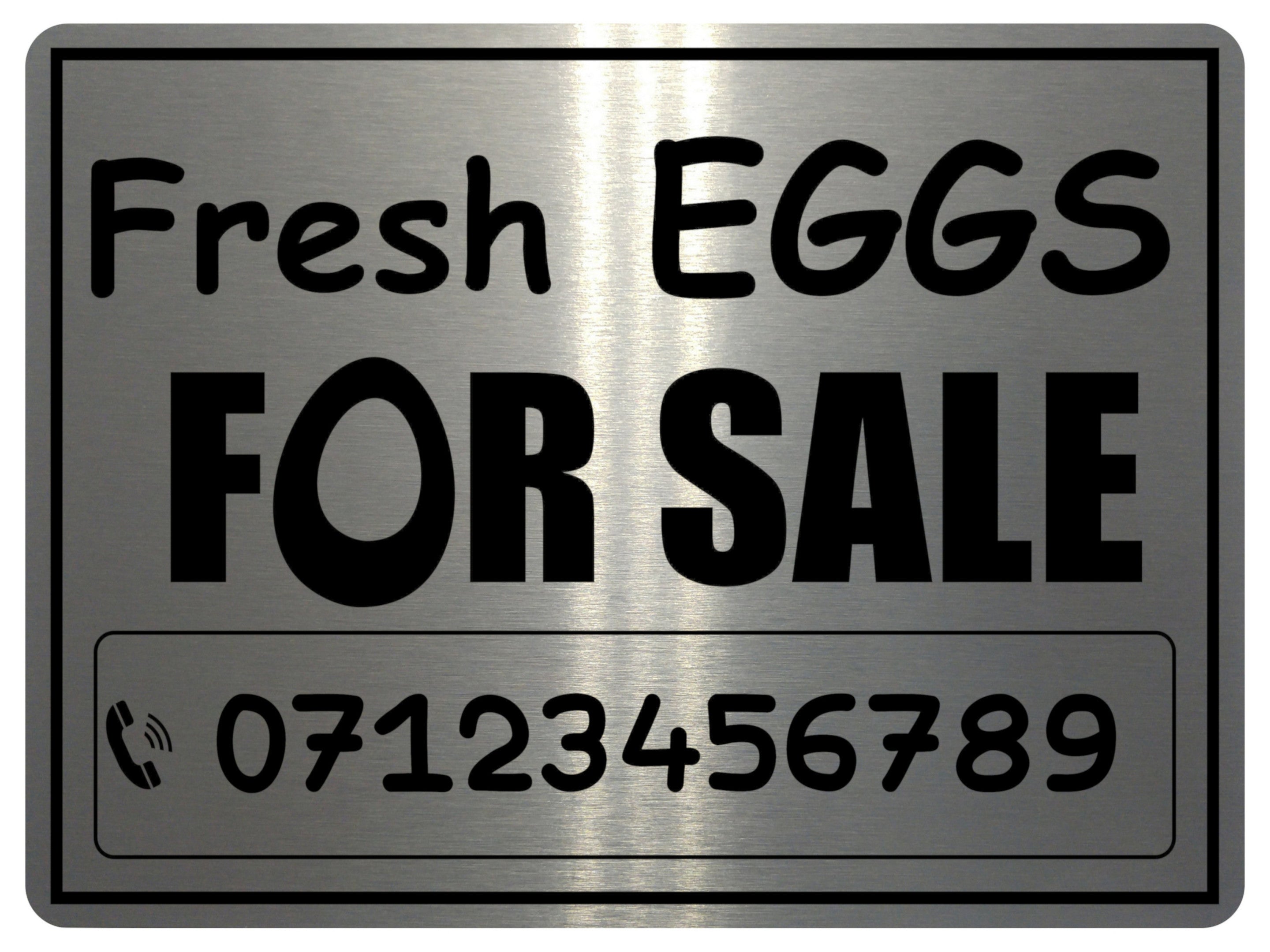 810 Custom Personalised Fresh EGGS FOR SALE Metal Aluminium Plaque Sign Door Gate House Farm