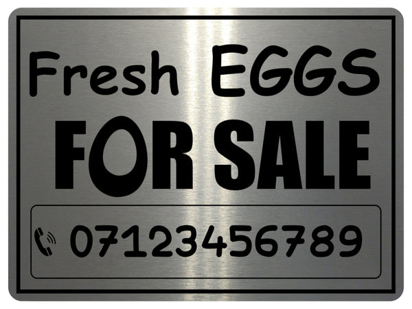 810 Custom Personalised Fresh EGGS FOR SALE Metal Aluminium Plaque Sign Door Gate House Farm