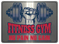 769 FITNESS GYM NO PAIN NO GAIN Metal Aluminium Plaque Sign For Door Wall Gate