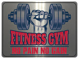 769 FITNESS GYM NO PAIN NO GAIN Metal Aluminium Plaque Sign For Door Wall Gate