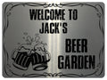 868 Custom Personalised WELCOME TO BEER GARDEN Metal Aluminium Plaque Sign Door Gate House Bar Pub
