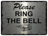 709 PLEASE RING THE BELL DIRECTION LEFT Metal Door Sign Plaque House Office Gate