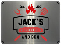 800 Custom Personalised GRILL BBQ Metal Aluminium Plaque Sign Door House Garden Shed