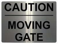 510 CAUTION MOVING GATE Metal Aluminium Door Sign Plaque For House Office Pub