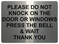 AL044 DO NOT KNOCK DOOR WINDOWS Digitally Printed Metal Aluminium Plaque Sign House