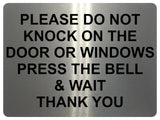 AL044 DO NOT KNOCK DOOR WINDOWS Digitally Printed Metal Aluminium Plaque Sign House