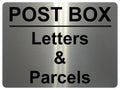 AL014 POST BOX Letters & Parcels Metal Aluminium Plaque Sign Door House Office