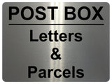 AL014 POST BOX Letters & Parcels Metal Aluminium Plaque Sign Door House Office