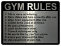 897 GYM RULES Safety Funny Door Wall Metal Aluminium Plaque Sign Fitness Club
