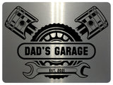 695 Custom Personalised DAD'S GARAGE Car Metal Aluminium Sign Plaque Door Wall Gate