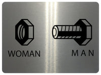 825 TOILET WOMAN MAN Funny Metal Aluminium Plaque Sign House Office Pub Bar