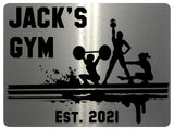 869 Custom Personalised Name's Gym Metal Aluminium Sign Plaque Fitness Door Wall