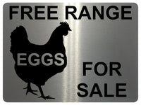 731 FREE RANGE EGGS FOR SALE Farm Metal Aluminium Plaque Sign Wall Gate House