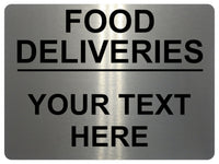 689 Custom Personalised Text FOOD DELIVERIES Metal Aluminium Sign Plaque House Office Door Gate