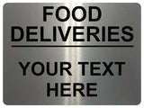 689 Custom Personalised Text FOOD DELIVERIES Metal Aluminium Sign Plaque House Office Door Gate