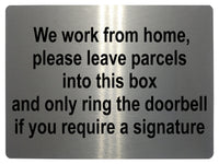 537 We work from home Metal Aluminium Plaque Sign Door Bell Letters Parcels House Office