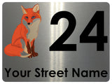 680 Custom Personalised Address Fox House Metal Aluminium Sign Plaque Door Wall Gate