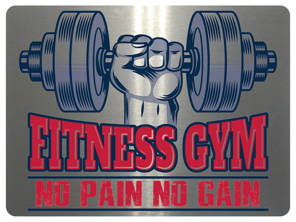 768 FITNESS GYM NO PAIN NO GAIN Metal Aluminium Plaque Sign For Door Wall Gate