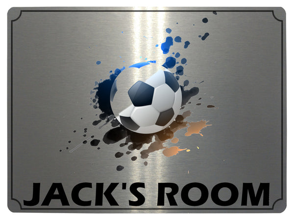 636 Custom Personalised Name Football Metal Aluminium Sign Plaque Kids Room Door