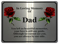 1407 In Loving Memory Of Dad Memorial Funeral Metal Aluminium Plaque Sign