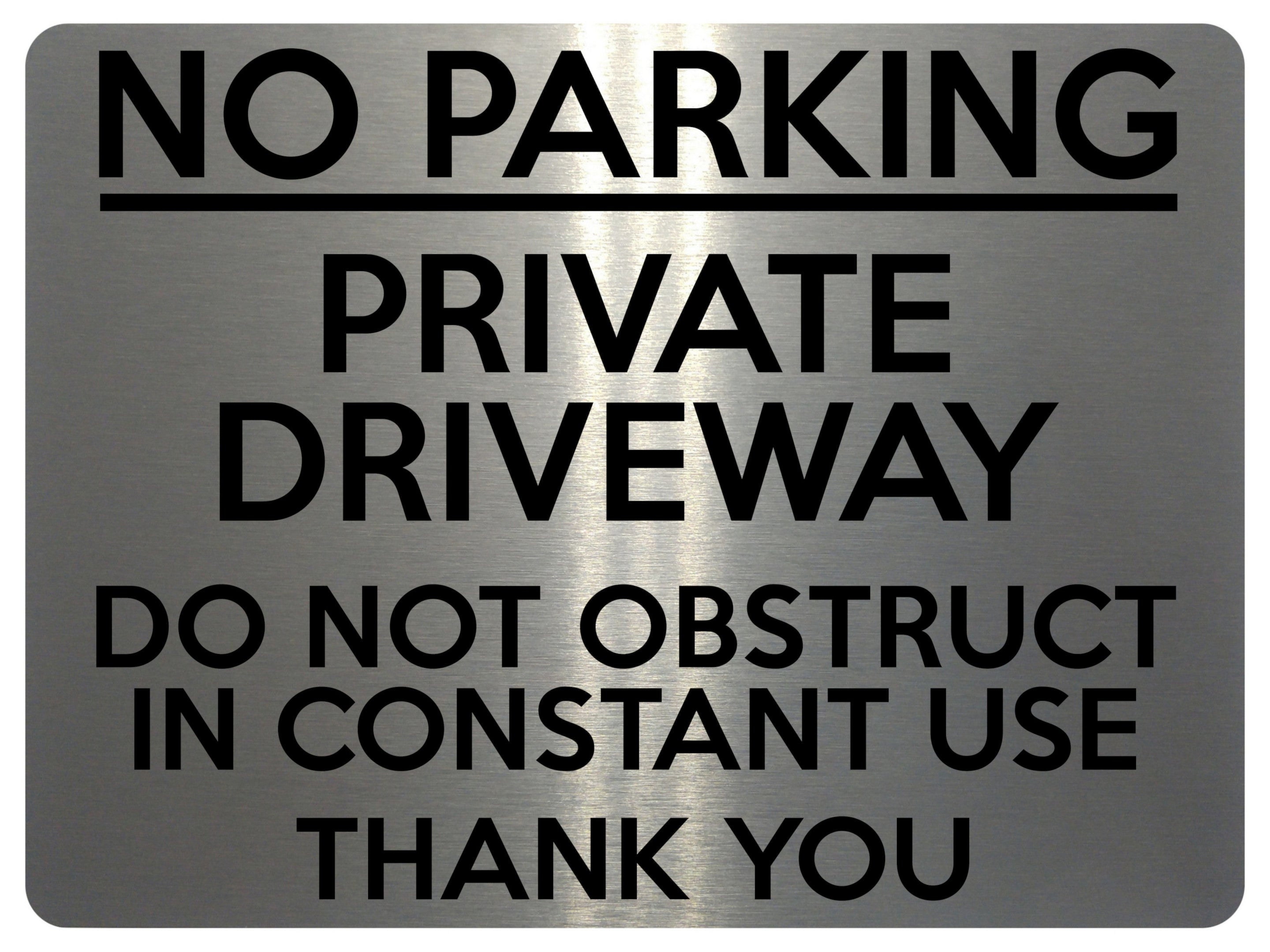 1553 NO PARKING PRIVATE DRIVEWAY Metal Aluminium Plaque Sign Gate Door House