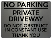 1553 NO PARKING PRIVATE DRIVEWAY Metal Aluminium Plaque Sign Gate Door House