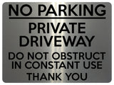 1553 NO PARKING PRIVATE DRIVEWAY Metal Aluminium Plaque Sign Gate Door House