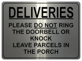 1748 DELIVERIES PLEASE DO NOT RING DOORBELL OR KNOCK Metal Aluminium Plaque Sign