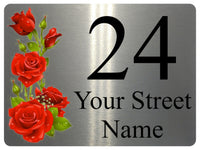 AL021 Custom Personalised Address Metal Aluminium Sign Plaque Door Gate House Office