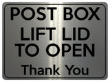 1777 POST BOX LIFT LID TO OPEN Thank You Door Metal Aluminium Plaque Sign