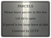 1271 PARCELS Covered by CCTV Metal Aluminium Plaque Sign Box Door House Office