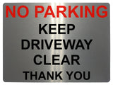 535 NO PARKING KEEP DRIVEWAY CLEAR Metal Aluminium Plaque Sign Door Gate House