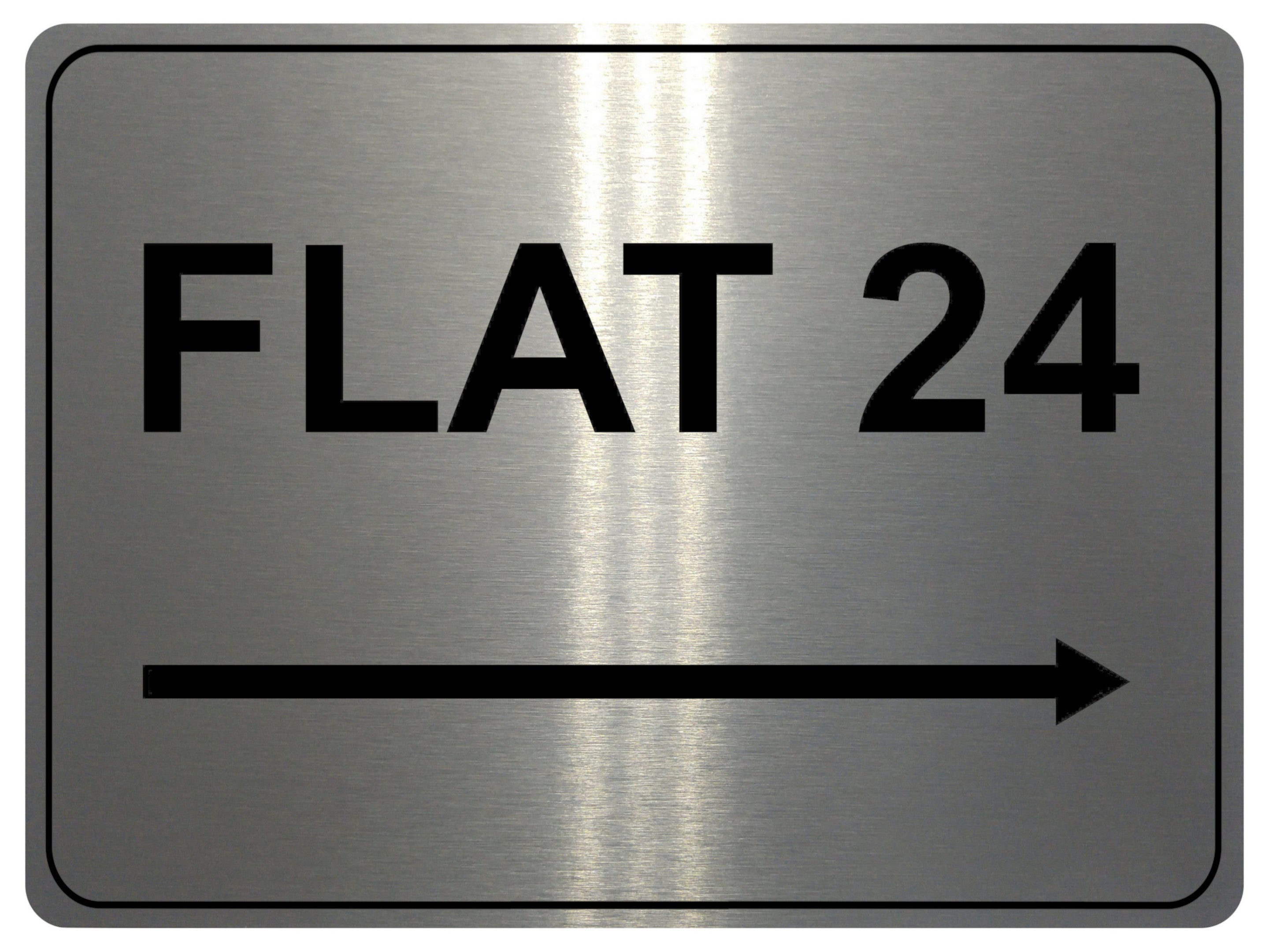 843 Custom Personalised FLAT Number Right Arrow Metal Aluminium Plaque Sign Door Gate House