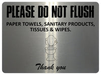 1859 PLEASE DO NOT FLUSH PAPER SANITARY PRODUCTS Toilet Metal Aluminium Plaque Sign